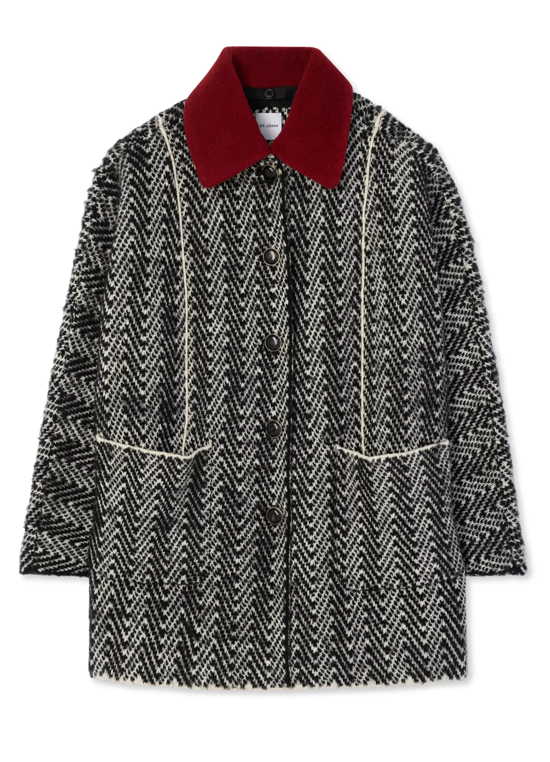 St. John Chevron Sequin Knit Coat |  COATS