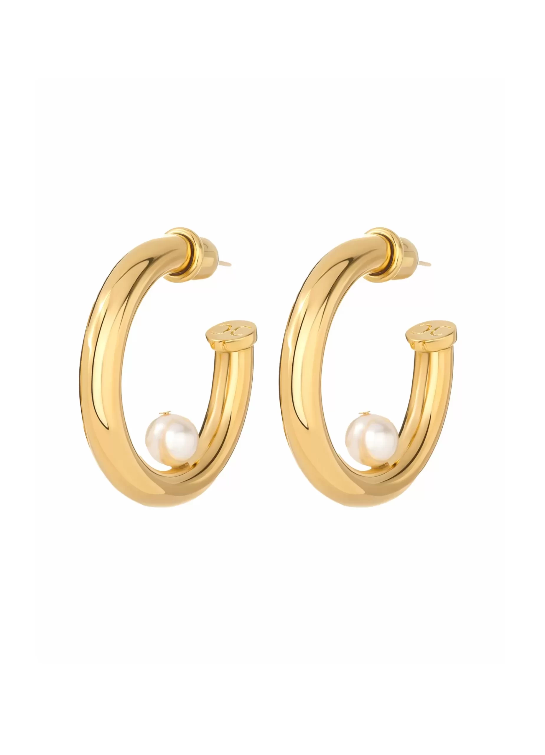 St. John Christina Caruso Hoop Earring with Pearl |  CHRISTINA CARUSO JEWELRY