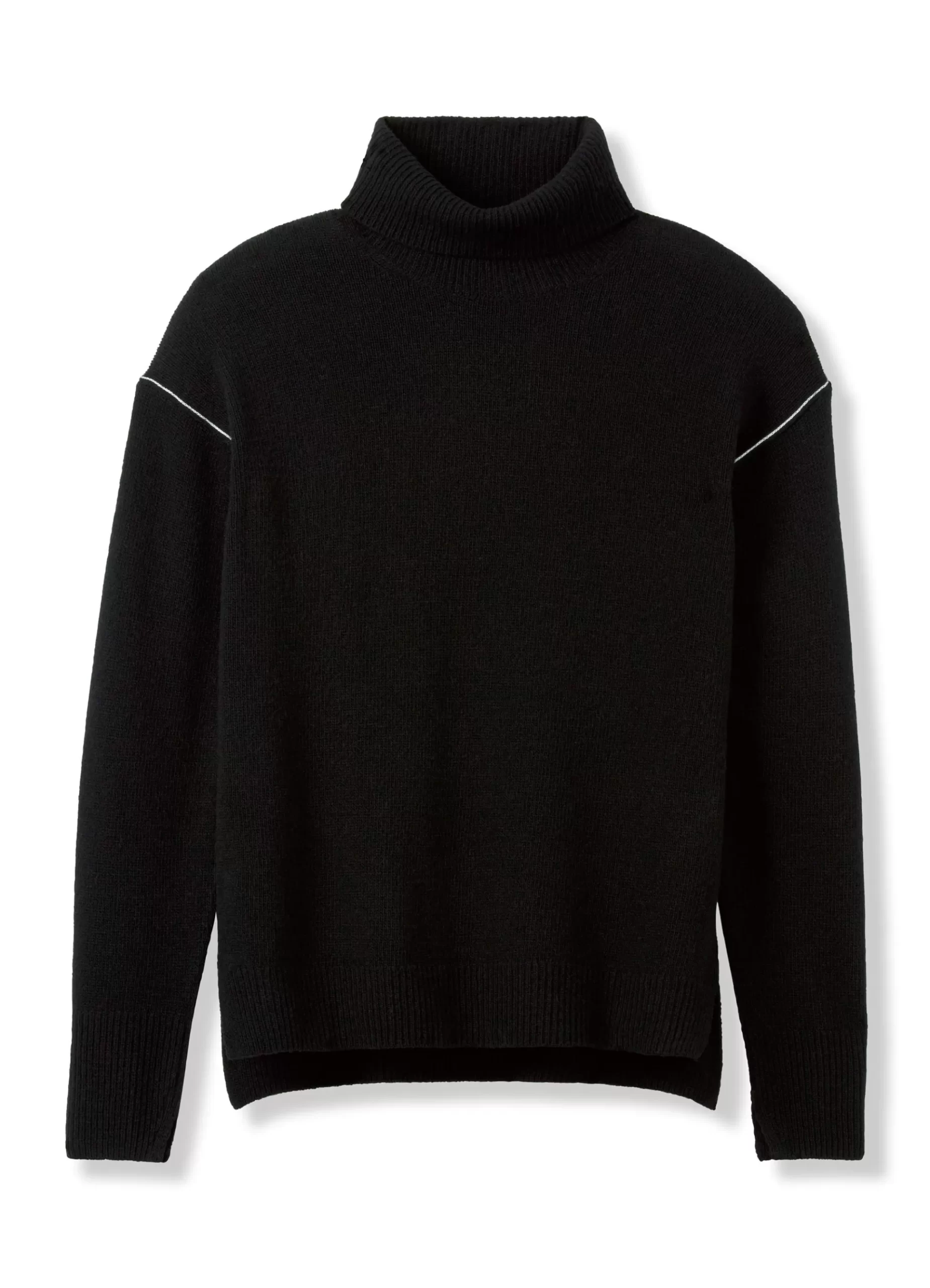 St. John Contrast Detail Turtleneck Sweater |  SWEATERS