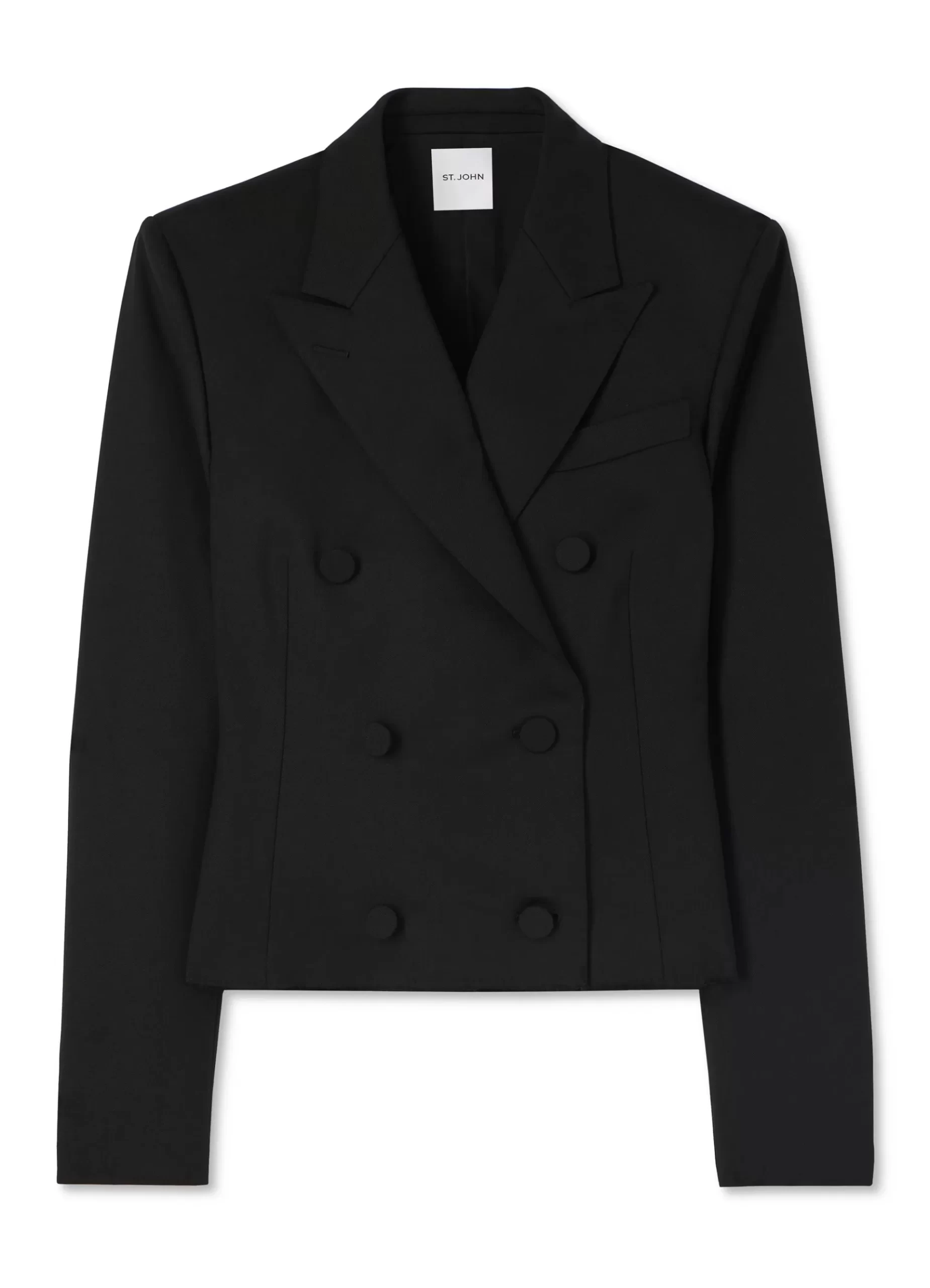 St. John Double-Breasted Stretch Wool Jacket |  JACKETS