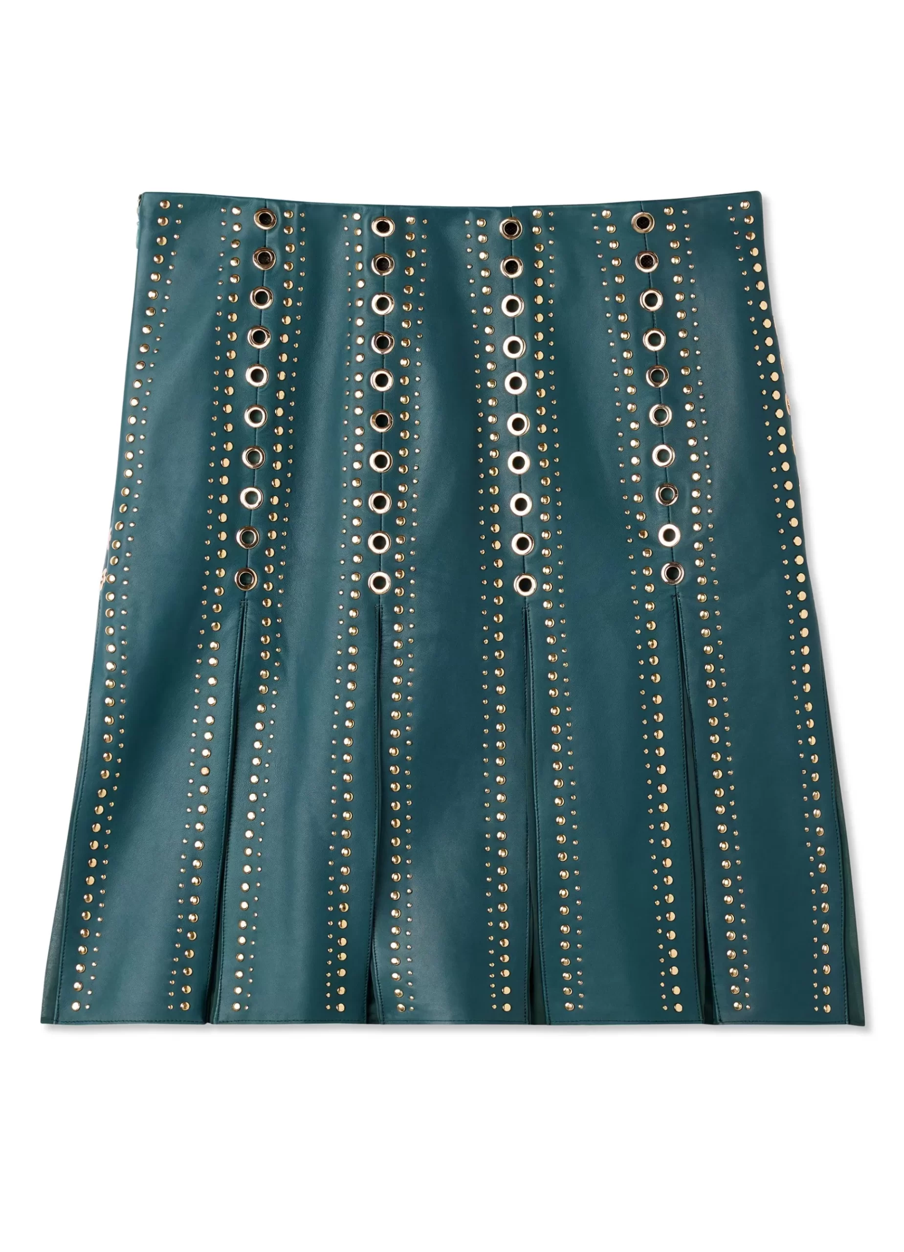 St. John Doubleface Leather Embellished Skirt |  COORDINATING SETS | MATCHING SETS