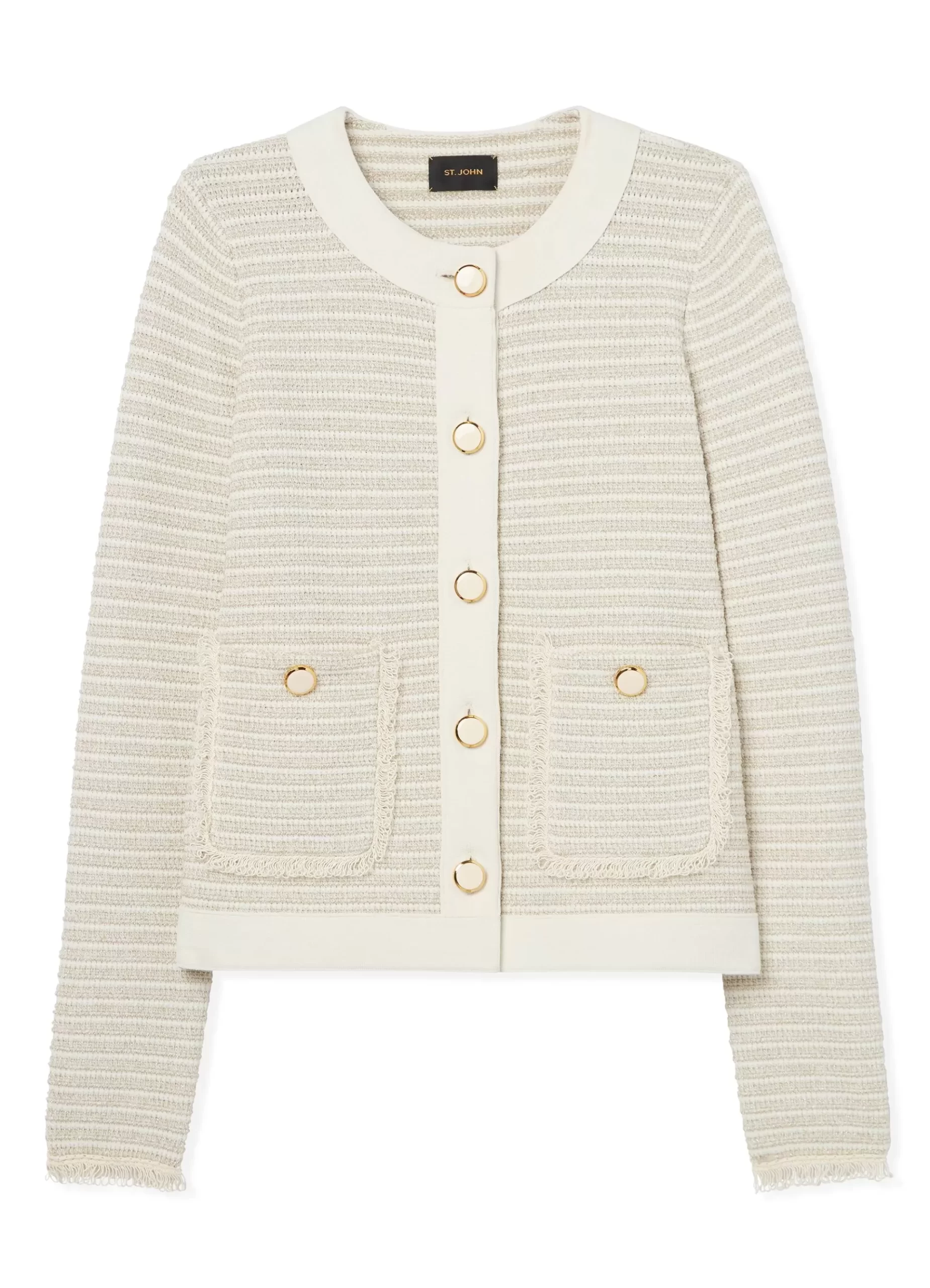 St. John Fringe Knit Short Jacket |  KNITWEAR | COORDINATING SETS