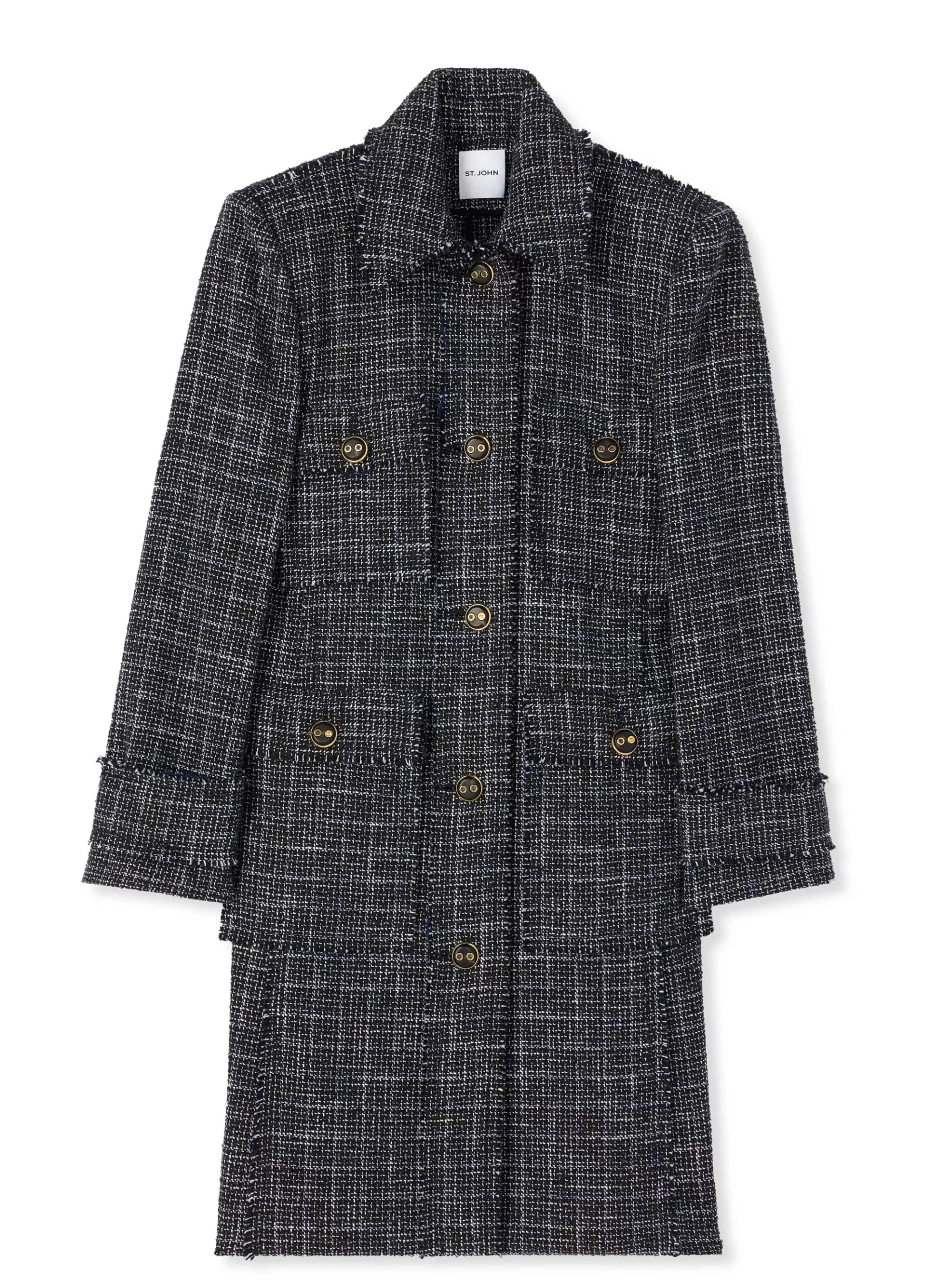 St. John Graphic Check Tweed Topper |  JACKETS