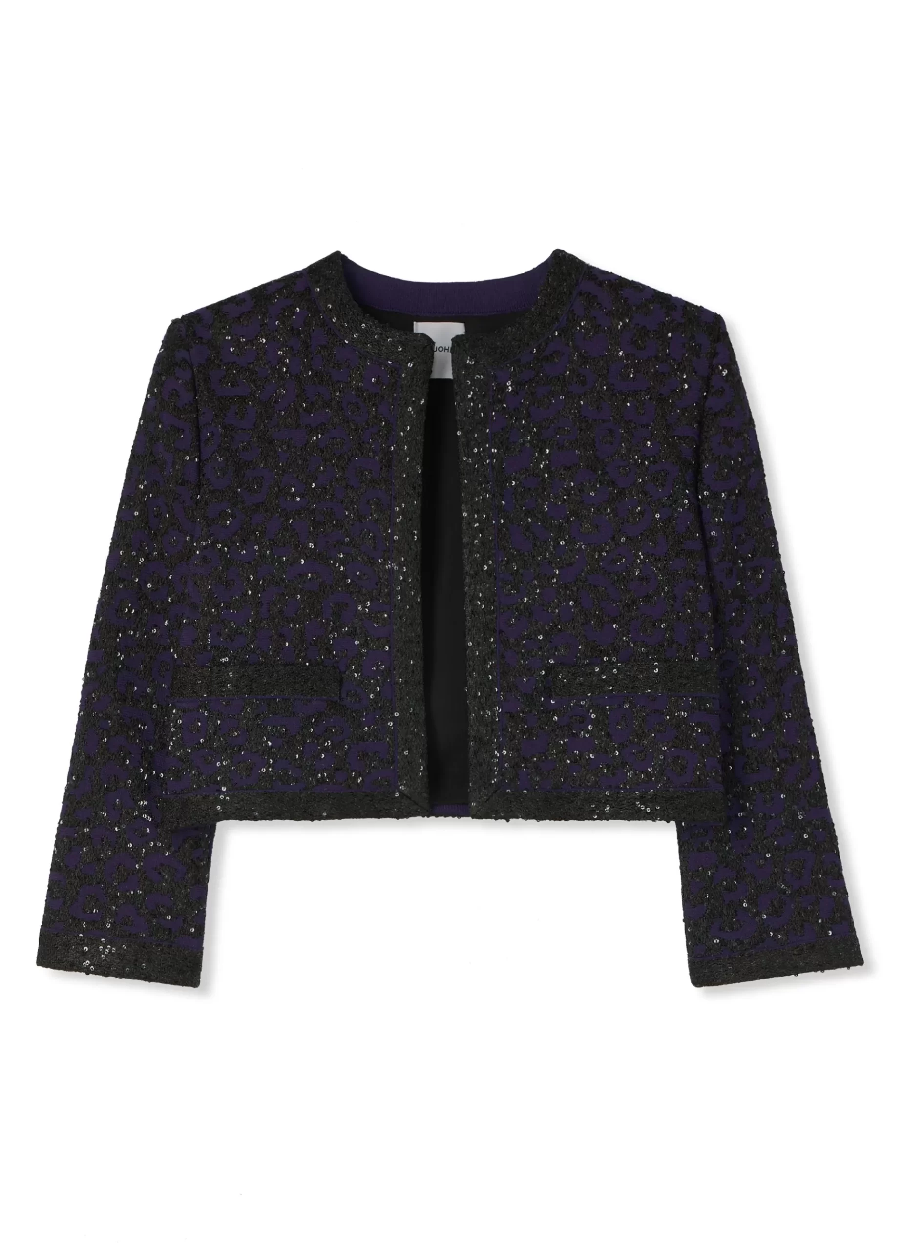 St. John Leopard Sequin Knit Short Jacket |  LIGHT JACKETS | JACKETS