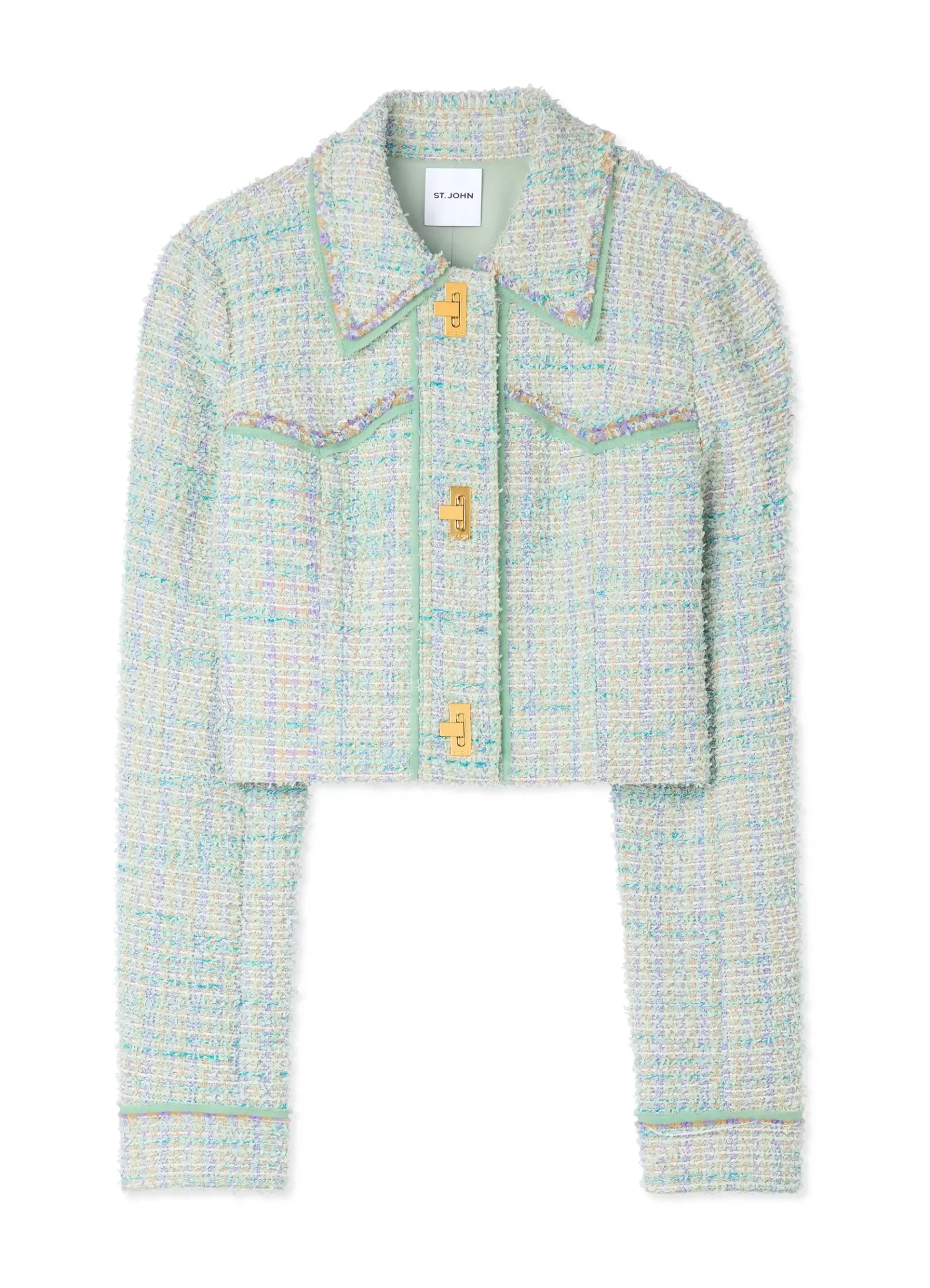 St. John Light Textured Eyelash Tweed Short Jacket |  TWEED JACKETS | COORDINATING SETS