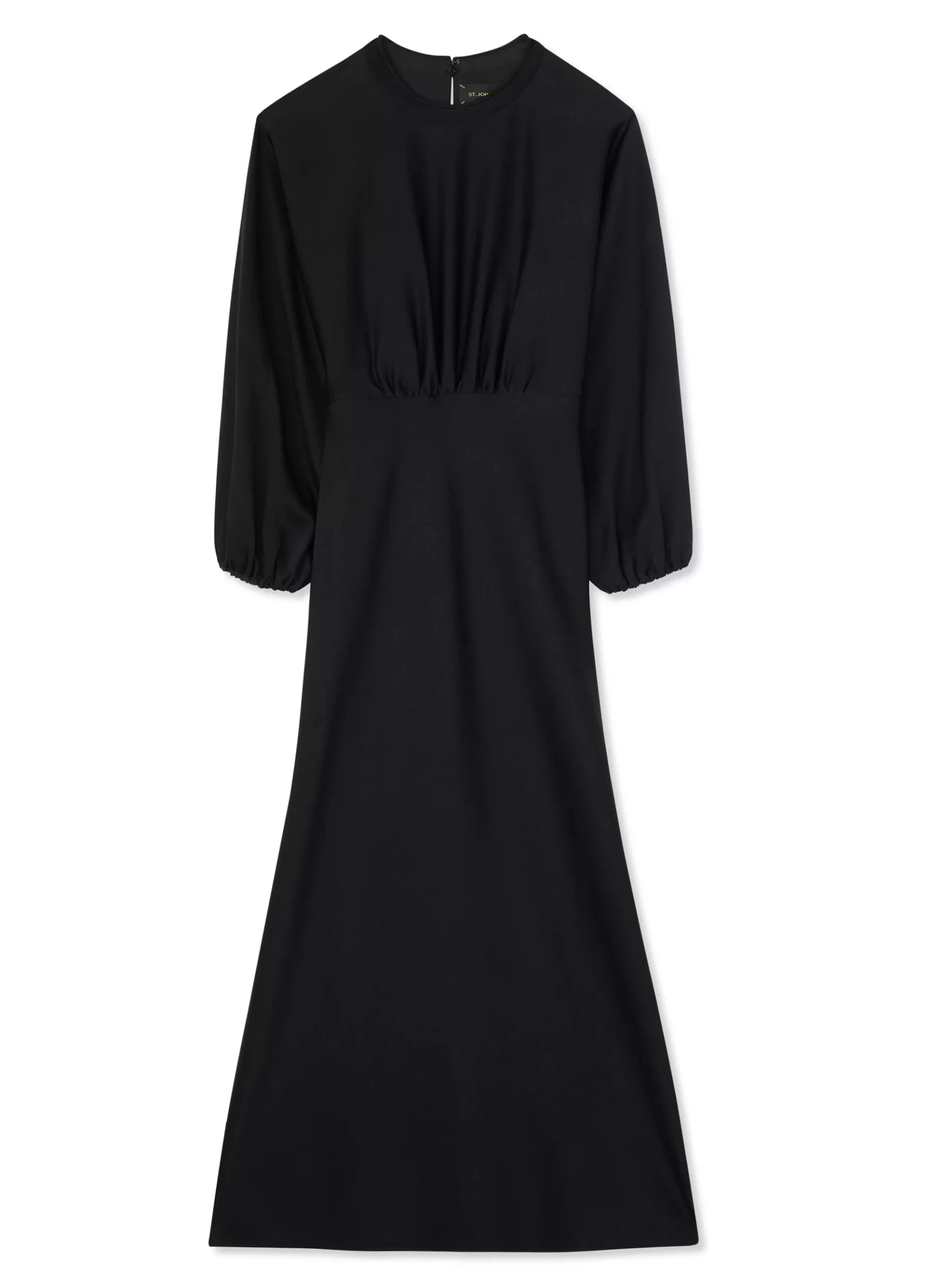 St. John Satin Back Crepe Long Sleeve Dress |  EVENING WEAR | DRESSES