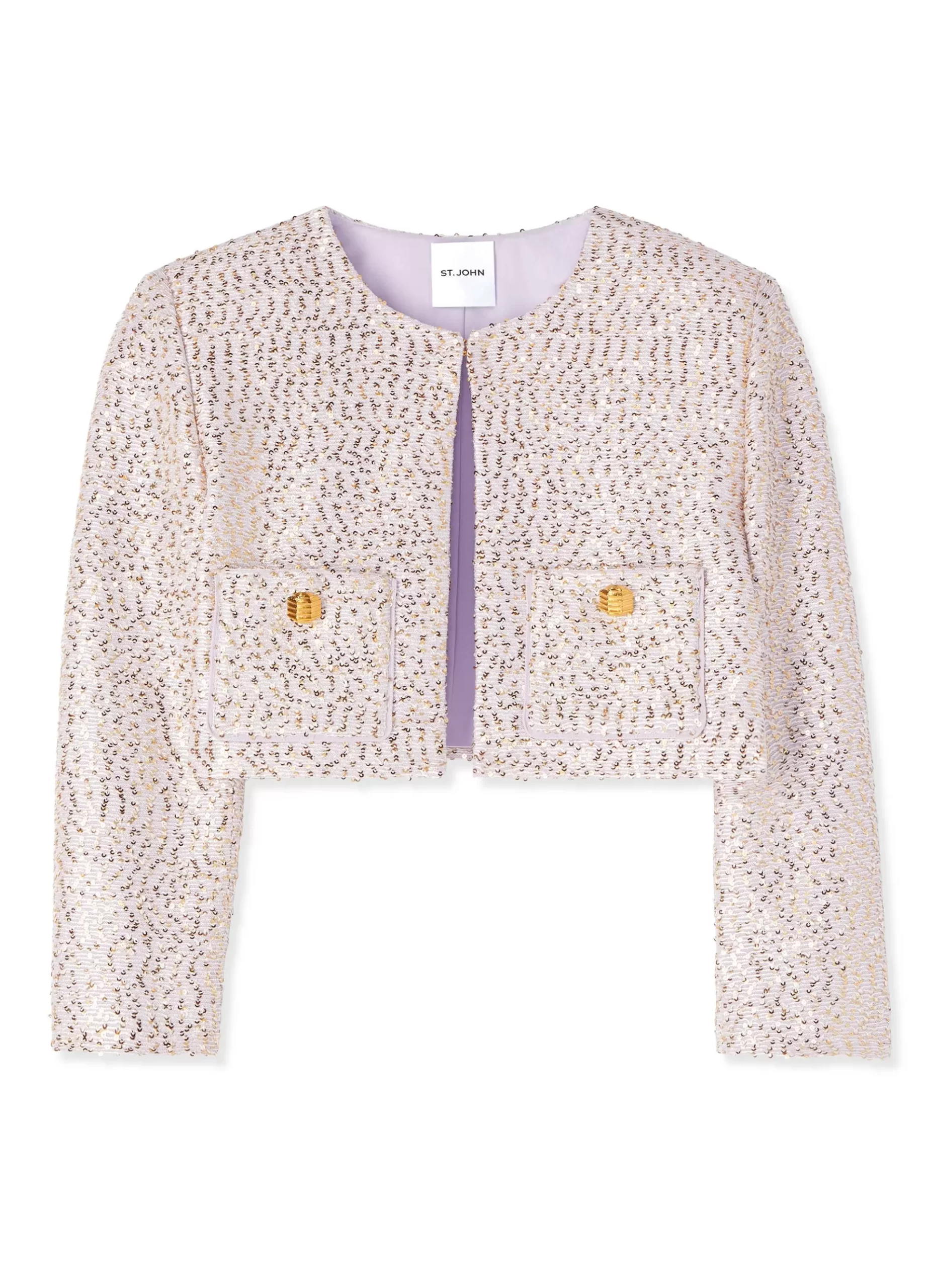 St. John Sequin Knit 3/4 Sleeve Jacket |  JACKETS