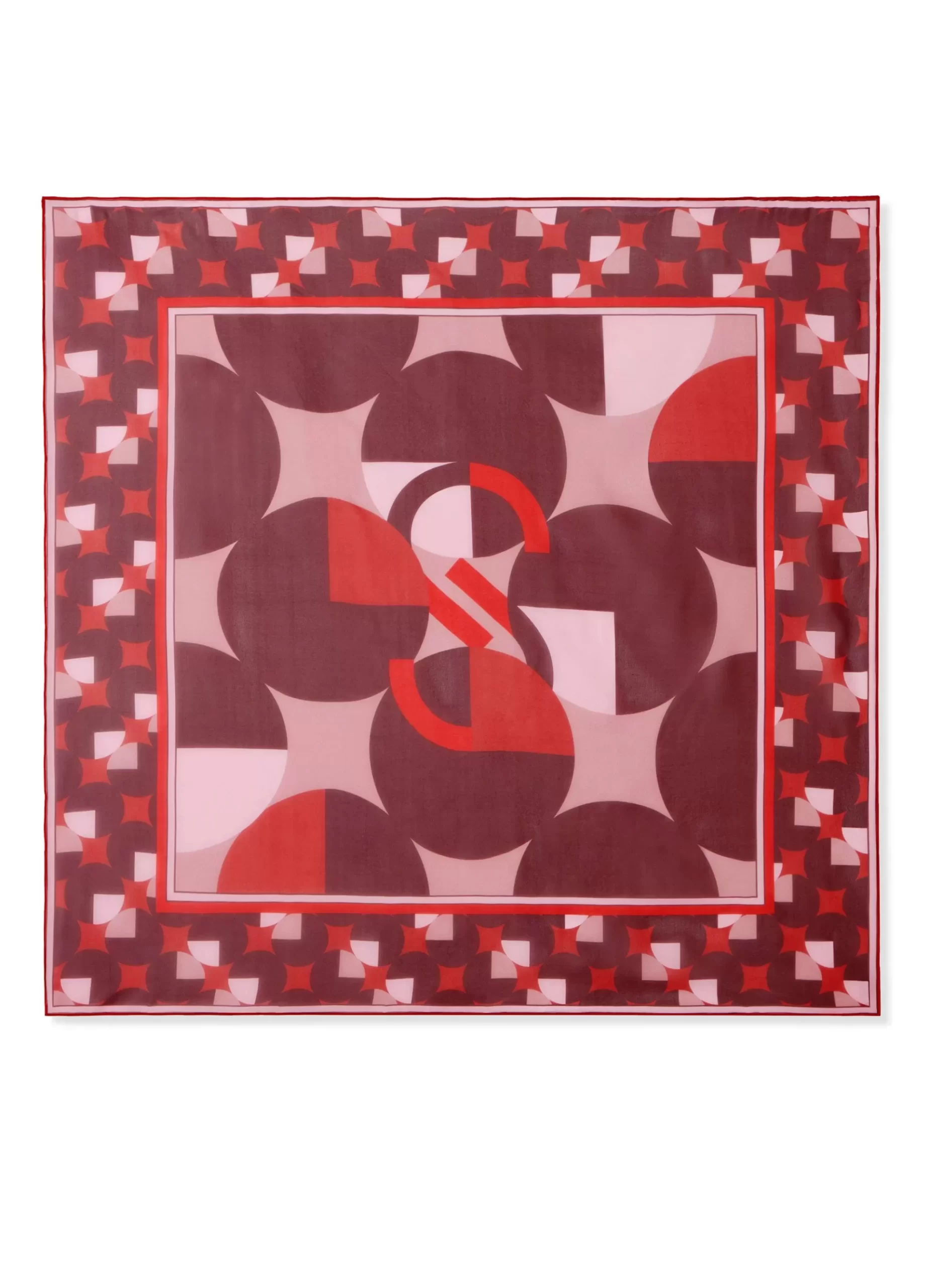 St. John SJ Logo Bold Geo Silk Twill Scarf |  SCARVES