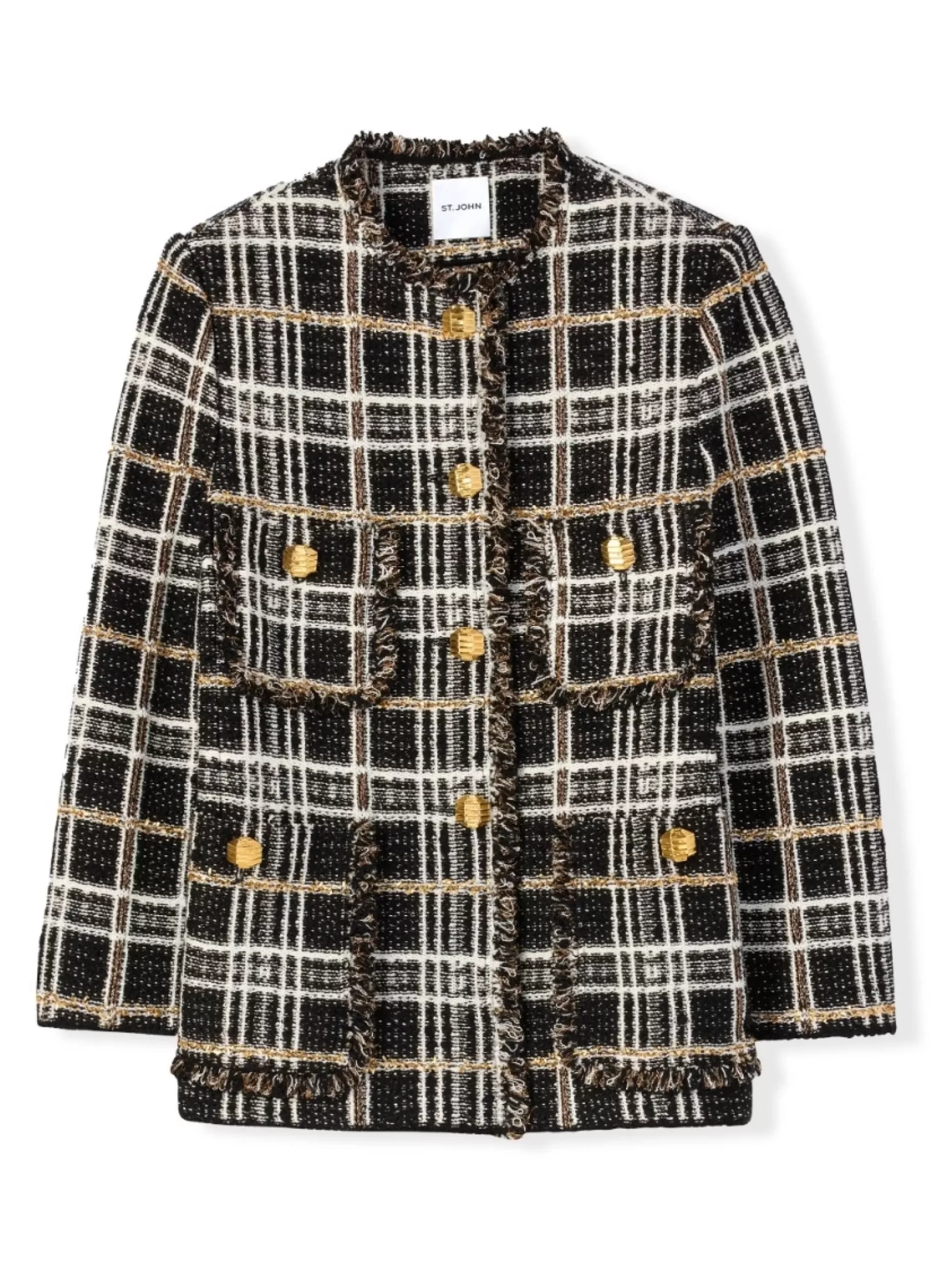 St. John Sparkle Eyelash Plaid Jacket |  JACKETS